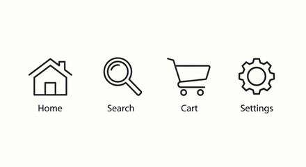 Icon set home search cart settings © Iwak