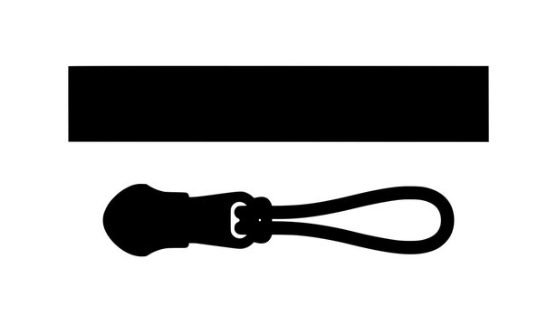 Waterproof zipper technical vector illustration and industrial garment template in flat style