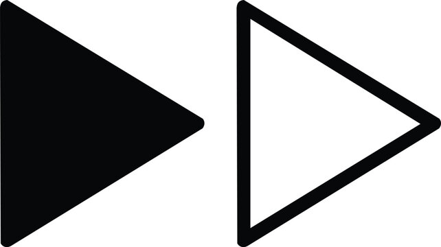 Black and white triangular arrow symbols with contrasting styles