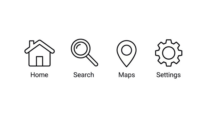 Icon set home search maps settings