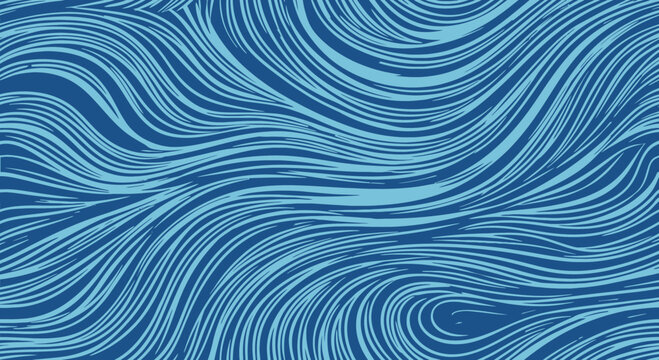 Abstract Blue Swirls Pattern Background, Flowing Lines, Organic Movement