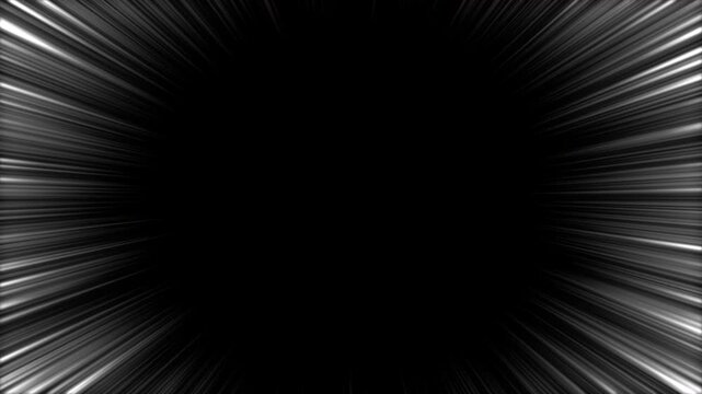 Cartoon concept abstract anime speed line, white speed lines isolated on a black background, moving zoom comic speed line, comic anime action speedline, fast speed lines loop animation 4k overlay.