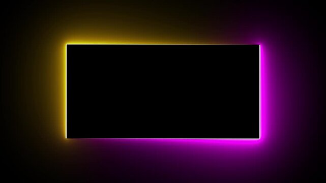 Animation of glowing neon rectangles abstract background. abstract neon circle animation