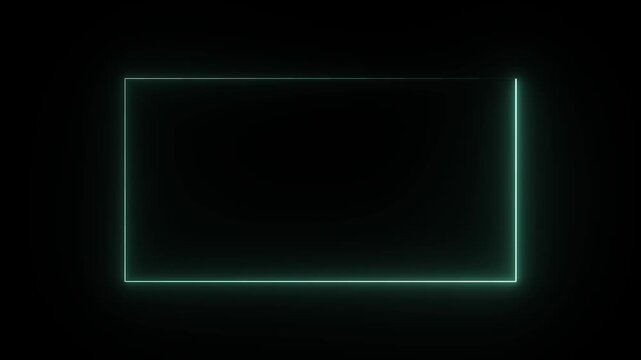 Animation of glowing neon rectangles abstract background. rectangle frame on neon