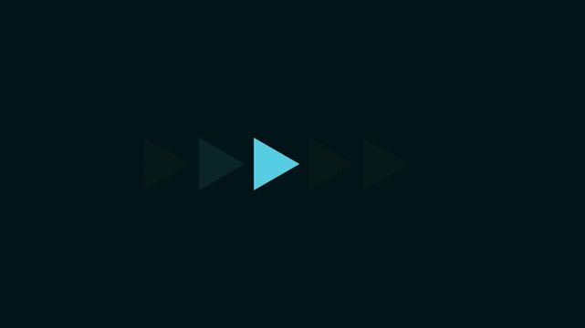 Arrow Loop Animation direction concept. five arrows icon with dark background