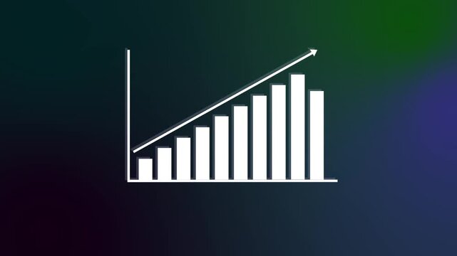 business graph chart growth, success, incresed concept animation on gradient color background
