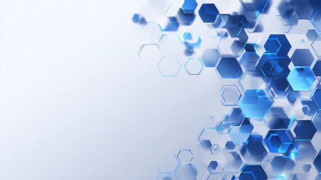 Abstract Blue Hexagonal Pattern Network with Modern Geometric Design