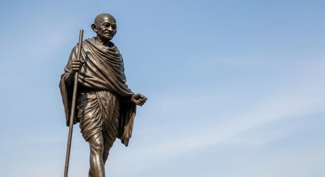 Mahatma gandhi statue symbolizing independence day india historical leadership and national pride