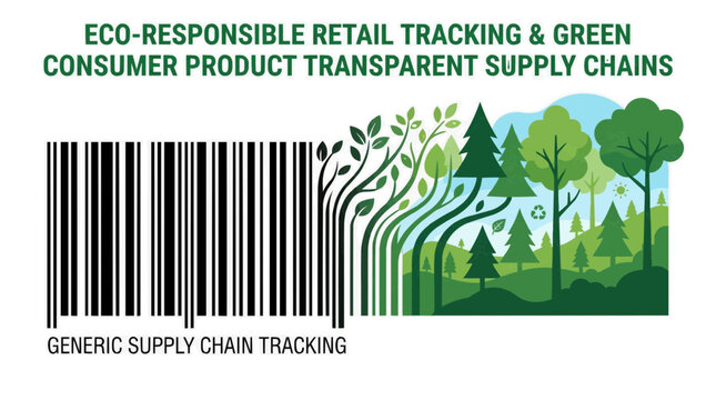 Eco Responsible Retail Tracking Green Consumer Product Transparent Supply Chains Barcode Forest