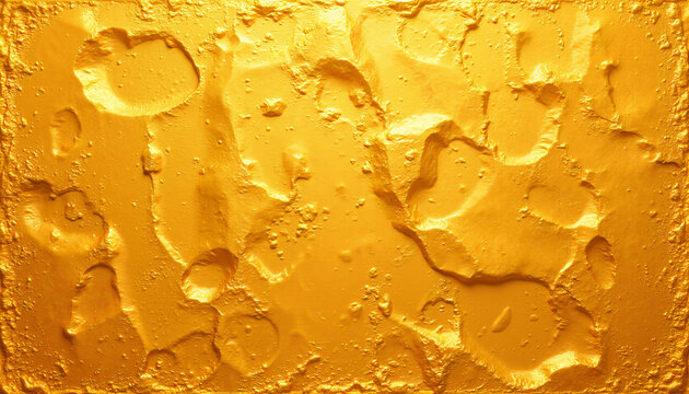 Goldene strukturierte Oberfl&auml;che mit Kratern und Reliefs als abstrakter luxuri&ouml;ser Hintergrund