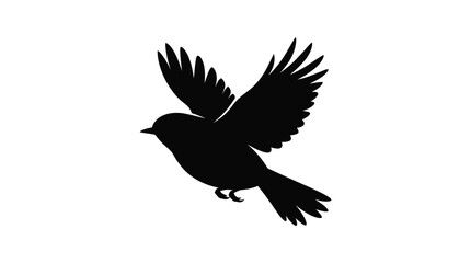 Obraz premium Bird in flight silhouette minimalist vector illustration for design projects