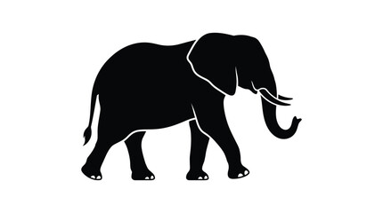 Fototapeta premium African elephant silhouette minimalist wildlife illustration for design projects