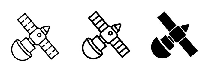 Satellite Icons, Spacecraft Vector Graphics, Orbital Technology Symbols for Communication and Exploration © Touhidul