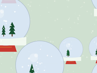 Fototapeta premium Festive Snow Globes Christmas Pattern Design