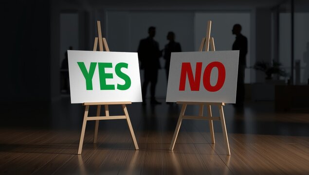 Approve or disapprove of two tripod easels for voting idea.