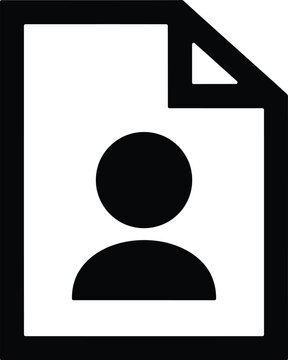 Simple silhouette of a person s profile on a document page for user identification and profile management purposes