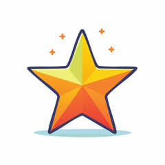 Obraz premium Golden Star Icon with Sparkles