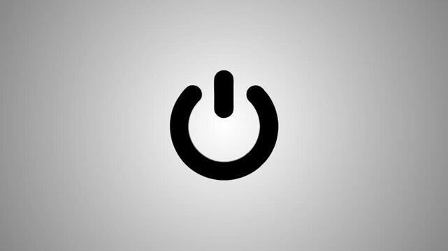 Power button icon animation, turn on off symbol, digital technology concept, looping motion graphic