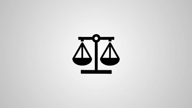 Balance scales icon with shadow motion abstract animation loop