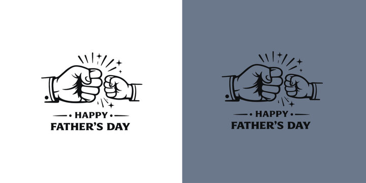 Happy fathers day first bump vector illustration