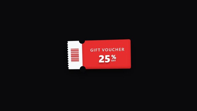 Red gift voucher with twenty-five percent discount offer