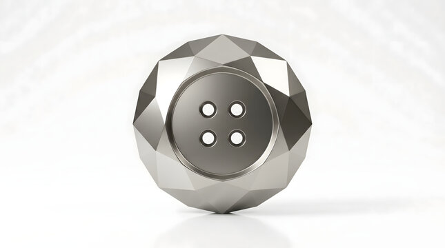 geometric silver button with four holes