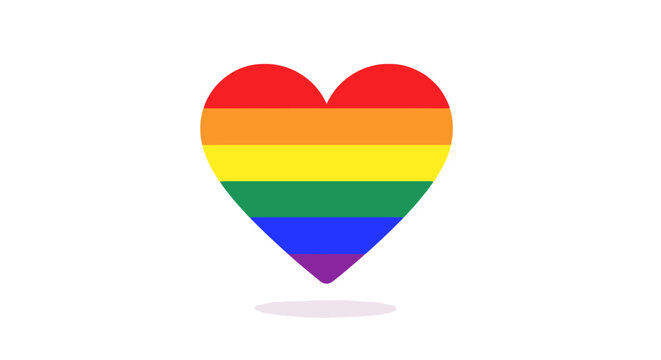 Rainbow heart symbol representing LGBTQ pride and love.