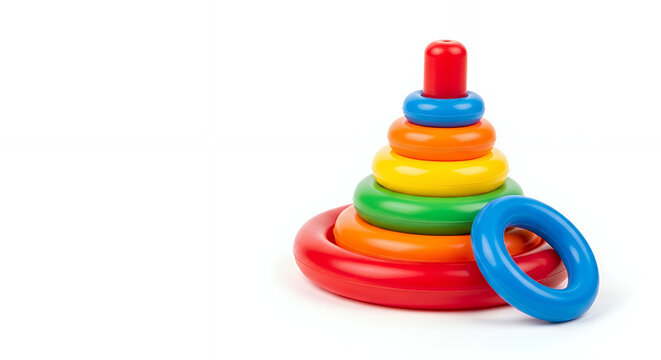 Colorful plastic stacking rings toy for children 
