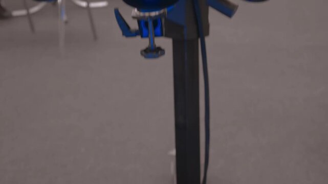 An industrial 3D scanner captures data from a miniature model of the temple complex. Closeup. Shot in motion