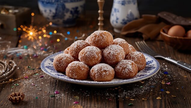 Dutch donuts, known as oliebollen, are eaten on New Year's Eve.