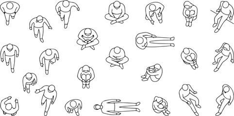 Fototapeta premium Vector illustration of various people in different poses and movements