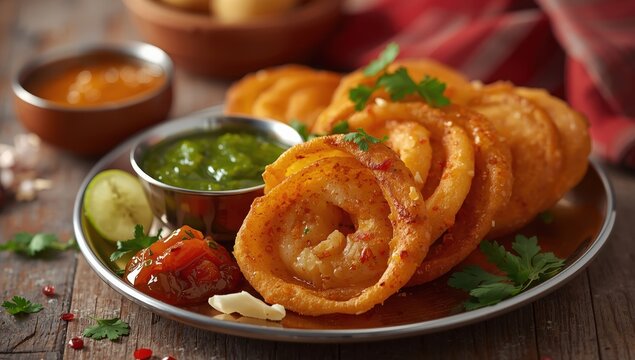 Image of Indian treats called fafda.