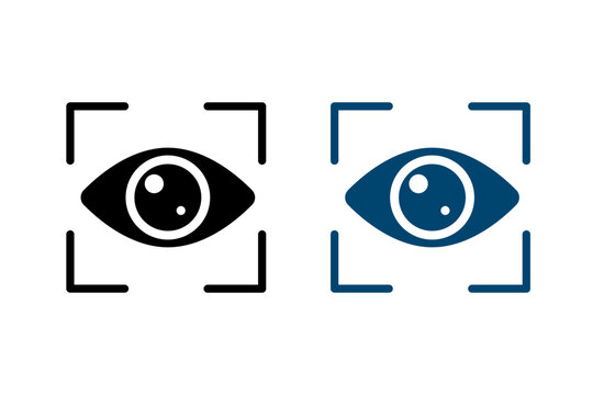Eye Scan Icon Isolated on Transparent Background. Biometric Security. Vector Illustration