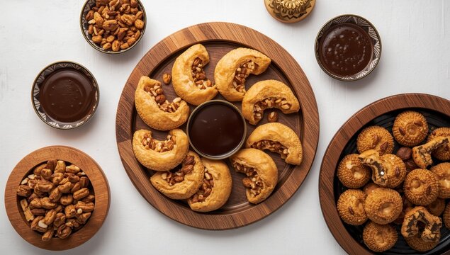 Qatayef desserts on a light background.