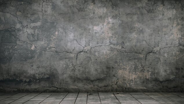 Weathered gray concrete wall with cracked texture.