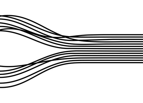 Abstract disconnected threads, mat, wires. Vector pattern of thin black lines on a white background. Frame. Design element with place for text. Vector background for covers, promotion, labels, adverti