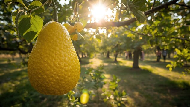 An Etrog is a yellow citron utilized by Jews for the Sukkot holiday, among the four species.