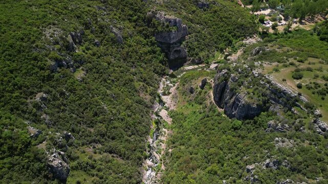 Ballikayalar Canyon and Waterfall is located in Gebze, Turkey. It is a popular tourist area.