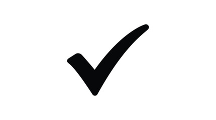 Check mark icon black silhouette on white background © Upomacreation