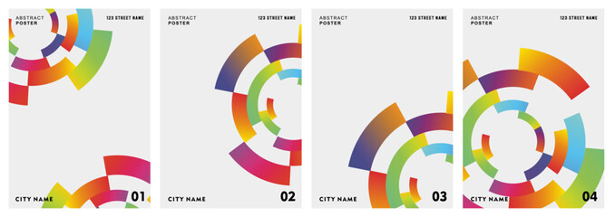 Music poster design background vector set. Electro Sound Cover template with vibrant abstract gradient geometric shape. Ideal design for social media, flyer, party, music festival, club © Makdsgn