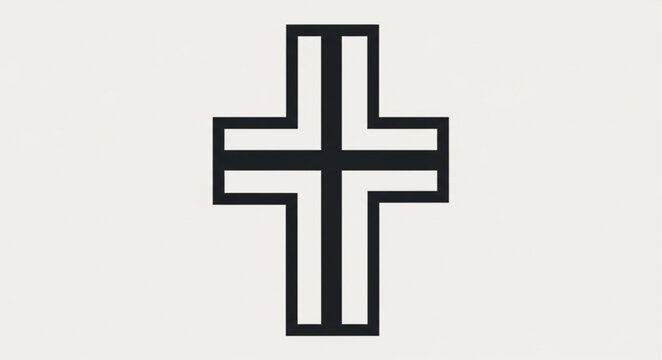 Black and white Christian cross symbol.
