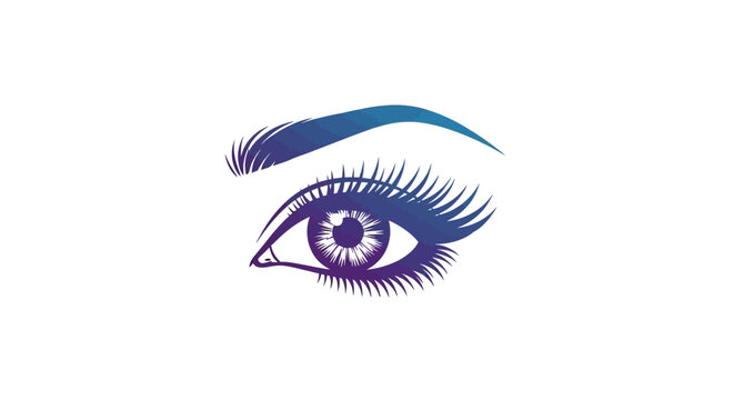 Closeup of a blue eye makeup.