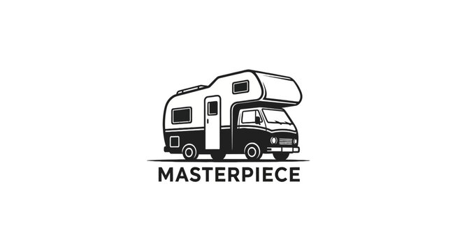 Camper Van Logo Design Illustration.