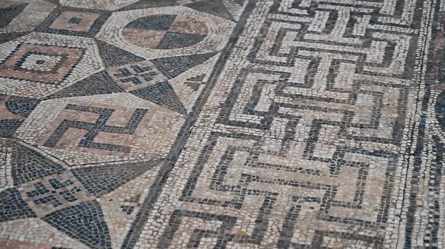 Ancient Roman mosaic floor in Volubilis, Morocco