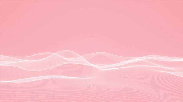 Healthcare background with soft pink digital wave mesh and clean flowing structure