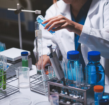 Researchers working in the clinical laboratory