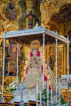 Image of the Virgin of El Roc&iacute;o in the Hermitage of El Roc&iacute;o in Huelva, Spain.