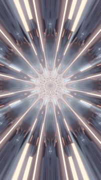 Abstract minimalist visualization of luminous cubic elements in a recursive pattern