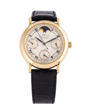 IWC Portofino Perpetuel self-winding watch, reference IW3541, with white dial. Milan. Italy_September 13, 2025