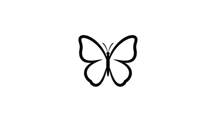 Butterfly silhouette on a white background © Soniya